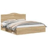 Bed Frame with Headboard Sonoma 180 x 200 cm Solid Pine Wood 3413274