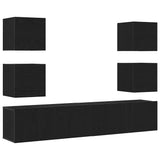 TV Cabinet 6 pcs Black 160 x 30 x 30 cm Engineered wood 3393418