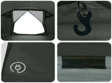 Cabin Tent with Roof Army green 4-Person Polyester and Steel 42028582