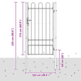 Fence Gate BOXTEL 103 x 225 cm Powder-Coated Steel Grey 42008870