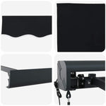 Retractable Awning Manual Black 400 x 300 cm Fabric, Metal 3330604