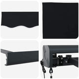 Retractable Awning Manual Black 400 x 300 cm Fabric, Metal 3330604
