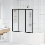Shower Screen Folding Black 120 x 2 x 117 cm Aluminium and PP 42009754