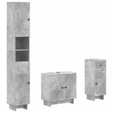 3 Piece Bathroom Cabinet Set EDE Engineered Wood 3417822