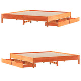Bed Frame without Mattress Wax Brown 180x200 cm Super King Solid Wood Pine 3301703