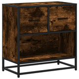 Bedside Cabinet Smoked Oak 60x31x60 cm Engineered Wood and Metal 848696