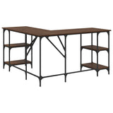 Desk Brown Oak 139x139x75 cm Engineered Wood 837596