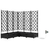 Garden Planter 5 pcs Black 120 x 120 x 126 cm Plastic 42002855