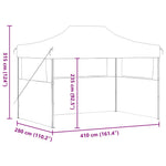 Professional Folding Party Tent with 3 Sidewalls 3x4 m Steel Anthracite 48896