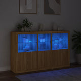 Sideboard with LED Lights Sonoma Oak 162x37x100 cm 3209144