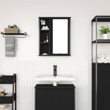 Bathroom Wall Cabinet with Mirror Black Oak 50x21x60 cm 861902