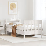 Bed Frame without Mattress White 90x200 cm Solid Wood Pine 3306274