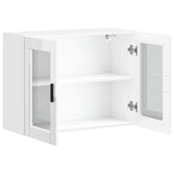 Kitchen Wall Cabinet with Glass Door Porto High Gloss White 854089