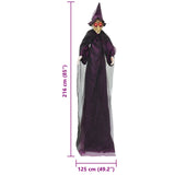 Hanging Halloween Talking Witch Purple 216 x 125 cm Polyester 42020042