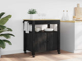 Kitchen Trolley MONZA Black 60 x 40 x 88.5 cm Solid Pine Wood 42027037