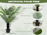 175cm Artificial Areca Palm Tree with 16 PE Leaves, Decorative Artificial Plant with Plastic Pot and T3398P377844