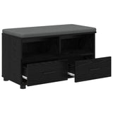 Hall Bench Black Oak 80 x 38 x 46 cm Engineered Wood and Fabric 891457