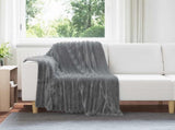 Throw Blankets 6 pcs Dark Grey 150 x 130 cm Fleece 42016873