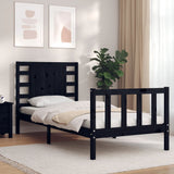 Bed Frame without Mattress Black 100x200 cm Solid Wood Pine 3192810