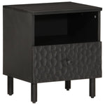 ZNTS Bedside Cabinets 2 pcs Black 40x33x46 cm Solid Wood Mango 356826