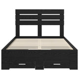Bed Frame with Drawer with Headboard Manual Engineered Wood 3411660