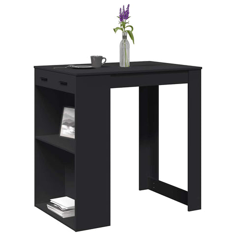 ZNTS Bar Table Black 102x70x103.5 cm Engineered Wood 3309322