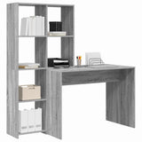 Desk with Shelf Grey Sonoma 138.5 x 55 x 143 cm Engineered Wood 3337254