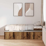 Bed Frame with Drawer Old Wood 90 x 200 cm Engineered Wood 3335195