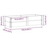 Garden Planter Grey 150x50 cm Solid Wood Pine 3295409