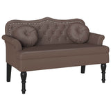 Chesterfield Bench Brown 120.5 x 65 x 75 cm Faux Leather 42019281