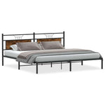 Bed Frame without Mattress Smoked Oak 200x200 cm Engineered Wood 4106750