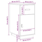 Desk Cabinet Black 40x50x75 cm Solid Wood Pine 820101