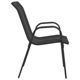 318783 Stackable Garden Chairs 6 pcs Black Textilene Fabric
