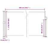 Retractable Side Awning Taupe 140x600 cm 4004514