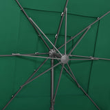 4-Tier Garden Parasol with Aluminium Pole Green 250x250 cm 313821