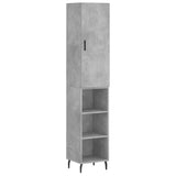 Highboard Concrete Grey 34,5x34x180 cm Engineered Wood 3198997