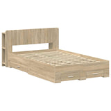 Bed Frame with Storage Sonoma Oak 120 x 200 cm Engineered Wood 3433747