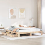 Bed Frame without Mattress 200x200 cm Solid Wood Pine 3308987