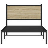 Metal Bed Frame without Mattress Sonoma Oak 100x200 cm 4007711