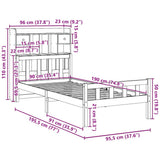 Bookcase Bed without Mattress 90x190 cm Single Solid Wood Pine 3322158