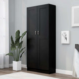 Book Cabinet Black 82,5x30,5x185,5 cm Engineered Wood 802733