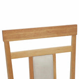 Dining Chair 2 pcs Natural Solid Rubber Wood 42020504