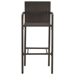 5 Piece Garden Bar Set Poly Rattan Brown 3064839