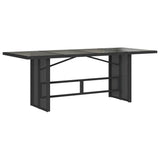 9 Piece Garden Dining Set with Cushions Black Poly Rattan 3212487