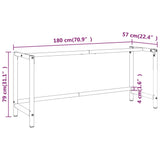 Work Bench Frame Matte Black and Matte Red 180x57x79 cm Metal 151457