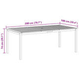 Garden Dining Set 7 pcs Black Solid Acacia Wood 3365523