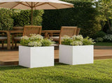 Garden Planter 2 pcs White 45 x 45 x 45 cm Cold-rolled Steel 8004969