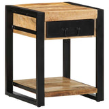 ZNTS Side Table 40x40x50 cm Solid Rough Wood Mango 4015941