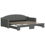 Daybed with Trundle without Mattress Dark Grey 90x190 cm Single 3197600