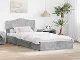 Storage Bed Concrete Grey 90 x 200 cm Engineered Wood 3413134